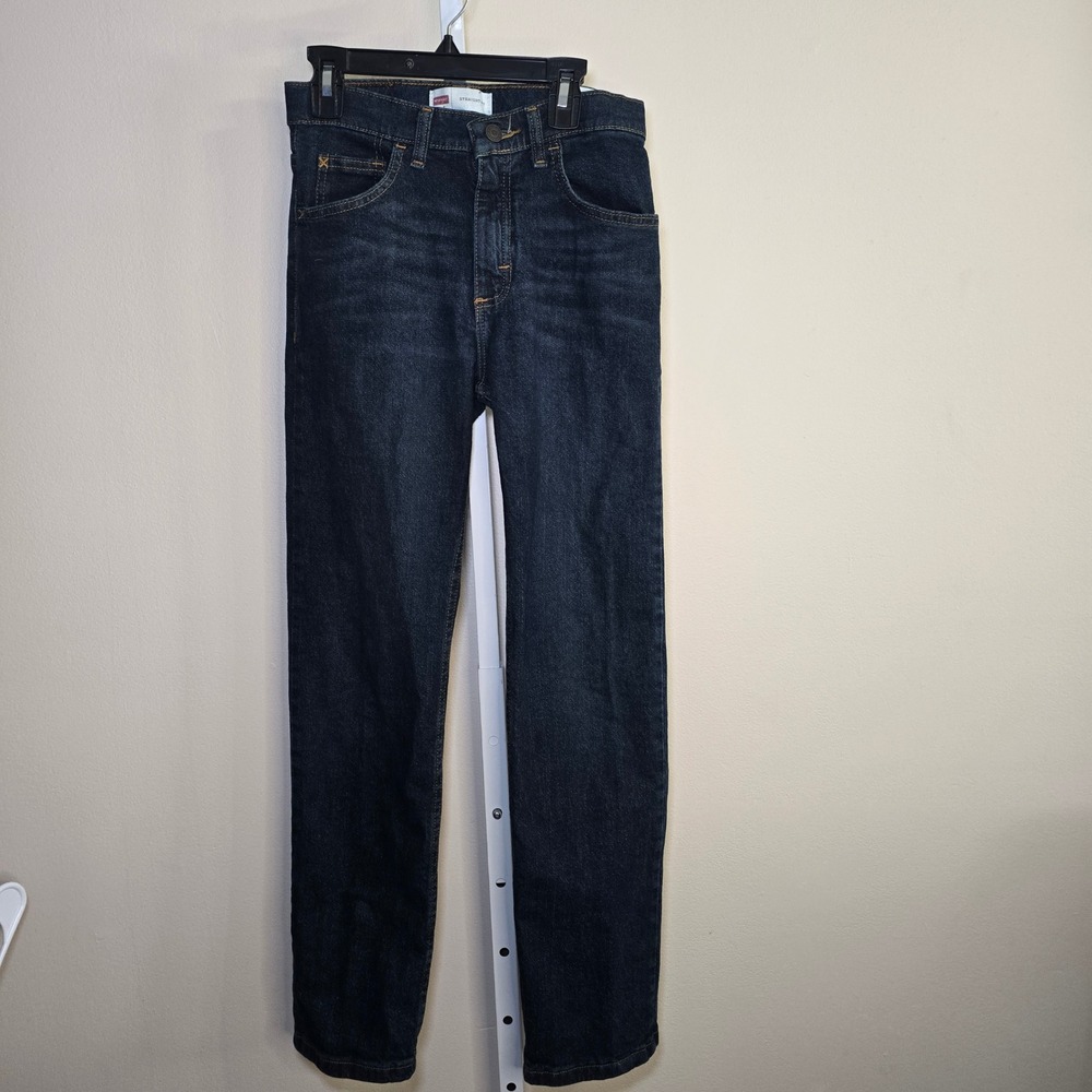 Wrangler Kids Boys Straight‎ Fit Jeans Dark Wash Slim Size 14